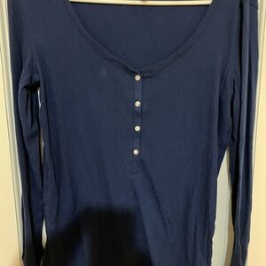 Victoria's Secret Deep Blue Buttoned Top